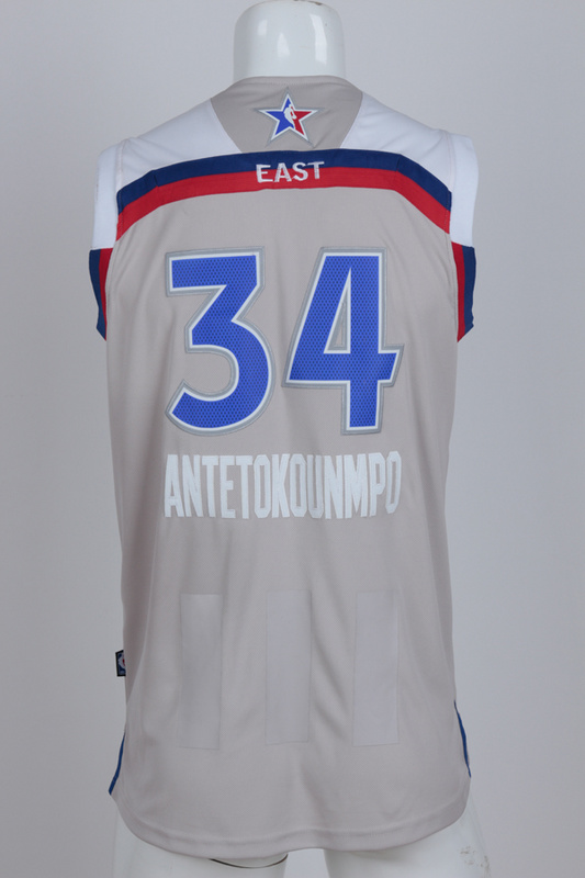 Milwaukee Bucks #34 Antetokounmpo grey 2017 NBA All Star jerseys